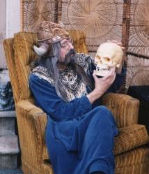 Photo of Alden Loveshade with Binky the WonderSkull by Daniel Lowry